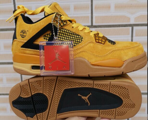 2019 Air Jordan 4 Retro Wheat Yellow Black Shoes